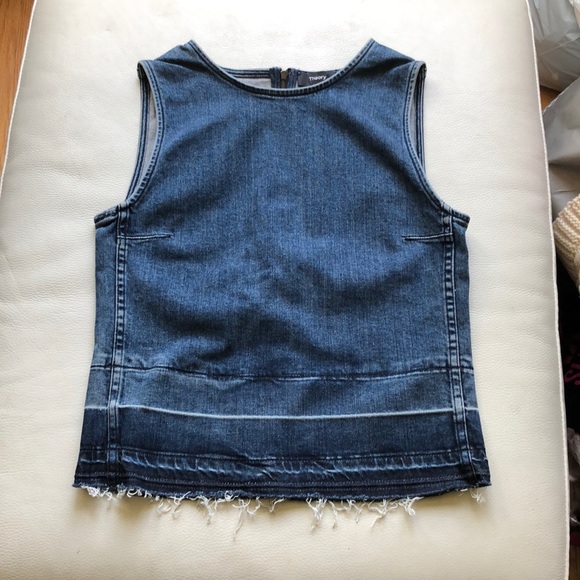 Theory denim top with back zipper size P -Host Pick🎈🎊🎉🎀 - Picture 2 of 7